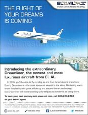 2015 EL AL ISRAEL Airlines ad BOEING 787 DREAMLINER advert airways picture