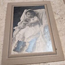 *RARE* VINTAGE LATE 1800'S PHOTO YOUNG GIRL WITH VINTAGE DOLL / TOY picture