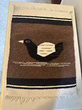 Vintage Southwestern or Mexican Textile Small Rug Wall Tapestry w/ Bird Boho picture