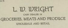 1922 NELSONVILLE OHIO L.W. WRIGHT GROCERIES MEATS AND PRODUCE ORDER LETTER 31-35 picture