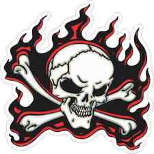 5x5 Red Flame Skull Bumper Sticker Car Vinyl Truck Window Stickers Decal Decals picture