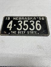 1956 Nebraska The Beef State License Plate 4-3536 picture