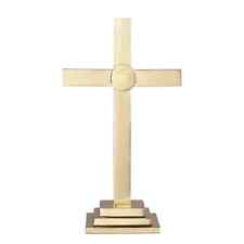 Solid Brass Classic IHS Emblem Altar Crucifix For Church Sanctuary Use 18 In picture