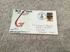 1979 RED HOOK, N.Y. : Signed FOLK ART WATERCOLOR Postal Cover GEORGE HARROD picture