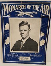 RARE 1927 SHEET MUSIC THE MONARCH OF THE AIR CHARLES LINDBERGH FINAN CLOUTIER picture