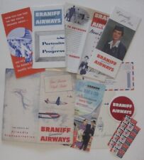 1956 BRANIFF AIRWAYS Souvenir Flight Packet Maps Labels Plane Photos Schedules picture