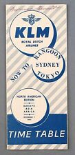 KLM TIMETABLE DECEMBER 1951 NORTH AMERICAN EDITION SCHEDULE ROYAL DUTCH AIRLINES picture
