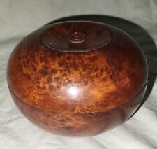 Rare Vintage Hand Turned Burl Jewelry Box  3 1/2in x 4 1/2in  5.4oz picture