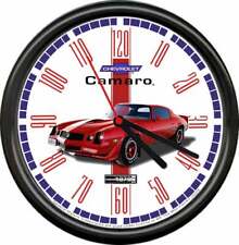Licensed 1979 Chevy Camaro Red Muscle Car General Motors Retro Sign Wall Clock picture