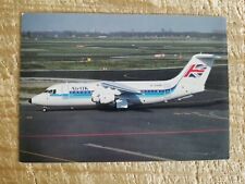 AIR UK WAP 45 BAE 146-200 AT AMSTERDAM.VTG AIRCRAFT POSTCARD*P25 picture