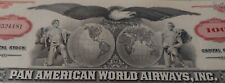 Stock Certificate-Pan American World Airways, Inc. Kool vignette great color  picture