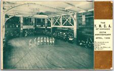 VINTAGE POSTCARD BASKETBALL COURT AT Y.M.C.A. OF CHICAGO 50th ANNIVERSARY 1908 picture