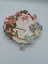 FITZ AND FLOYD SANTA ENCHANTED HOLIDAY CANAPÉ PLATE DISH LOOKS UNUSED 10 1/4”L picture
