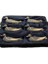 Vintage SILEA Silver Plate Duck Form Knife Rests Set Of 6 picture