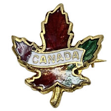 Vintage CANADA Maple Leaf Autumn Fall Turning Leaf lapel pin picture