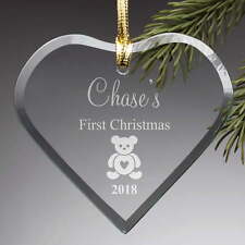 Personalized First Christmas Glass Ornament picture