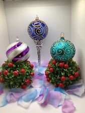 Vintage 1980’s Designer Glass Ornaments Made For Fortunoff In West Germany picture