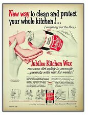 Johnson's Jubilee Kitchen Wax To Clean and  Protect 1954 Vintage Print Ad picture