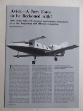 1984 PUB BROCHURE AVTEK 400A N400AV BUSINESS AIRCRAFT PROTOTYPE KEVLAR NOMEX picture