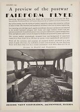 1945 Print Ad Huckins Fairform Flyer Yacht Interior Jacksonville,Florida picture