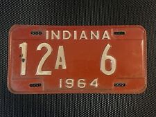 INDIANA LICENSE PLATE LOW NUMBER 1964 12A 6 picture