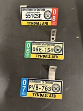 3 DEPARTMENT OF DEFENSE License Plates Motorcycle Military Tyndall AFB Airforce picture