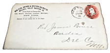 1886 NEW YORK ONTARIO & WESTERN NYO&W WALLKILL VALLEY RAILROAD USED ENVELOPE picture