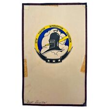 VTG 1970s USN 57th Fighter Interceptor Squadron Emblem Sticker 