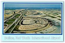 c1950's Aerial View Fort Worth Dallas Texas International Airport Plane Postcard picture