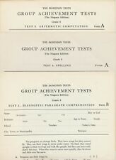 1950 Canada ~ The Dominion Tests Group Achievement Test (3) ~ 20 Pages Unmarked picture