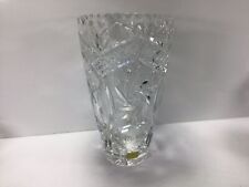 T42 Antique Vintage Old Circa Mid Century Large Crystal Cut Glass Vase picture