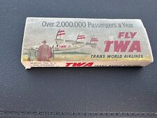 Vintage 1950's Sleeve Of TWA 6 Unstruck Matchbooks RARE NEAR MINT Europe Routes picture