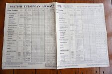 1949 BEA Continental Services Airline Timetable Schedule   picture