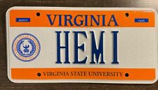 Virginia Personalized Vanity License Plate Collegiate State University HEMI Sign picture