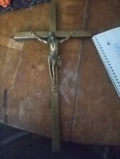 Bronze Jesus On Brass Crucifix - 