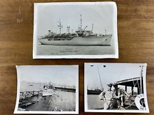 Lot of 3 U.S. Navy B&W Photographs 1951 U.S.N.S. Gen. C.G. Morton & Smaller Ship picture