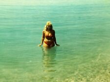1980s Pretty Blonde Curvy Woman Bikini Beach Female Vintage Photo Snapshot picture