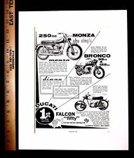 1962 Ducati Monza Bronco & Falcon 50 Vintage Motorcycle Ad Matted & Frame-Ready picture