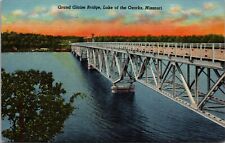 Lake Of The Ozarks MO-Missouri, Grand Glaze Bridge Vintage Linen Postcard picture