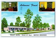 1956 Trout Motel Benton North Little Rock Arkansas AR Room View Vintage Postcard picture