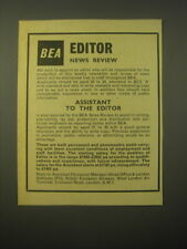 1966 BEA British European Airways Ad - BEA Editor News Review picture