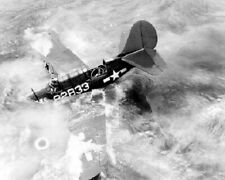 Curtiss SB2C-3 Helldiver crash off the side of USS Charger WWII 8x10 Photo 675b picture
