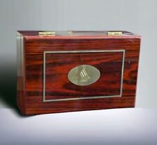 Singapore Airlines Rosewood Lacquer Humidor Jewelry Watch Box Wooden Vtg picture