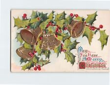 Postcard May You Have A Merry Christmas Christmas Holly Embossed Card picture