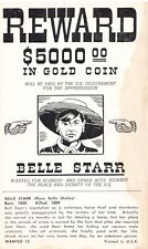 Vtg Wanted Belle Starr Old West Outlaw Postcard 5.5