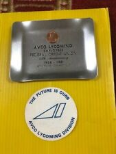 VINTAGE AVCO LYCOMING METAL DISH AND STICKER FEDERAL CREDIT UNION  1956-1981 picture