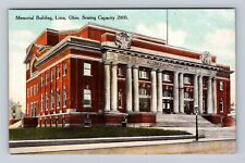 Lima OH-Ohio, Memorial Building, Antique Vintage Souvenir Postcard picture