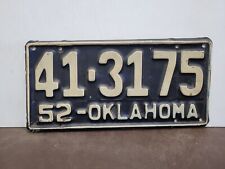 1952  Oklahoma License Plate Tag NICE ORIGINAL picture