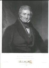 Thomas Morton (English Dramatist) cut signature attached to portrait picture