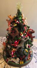 Danbury Mint POODLE Dogs CHRISTMAS TREE Lighted with Top Star Retired Works picture